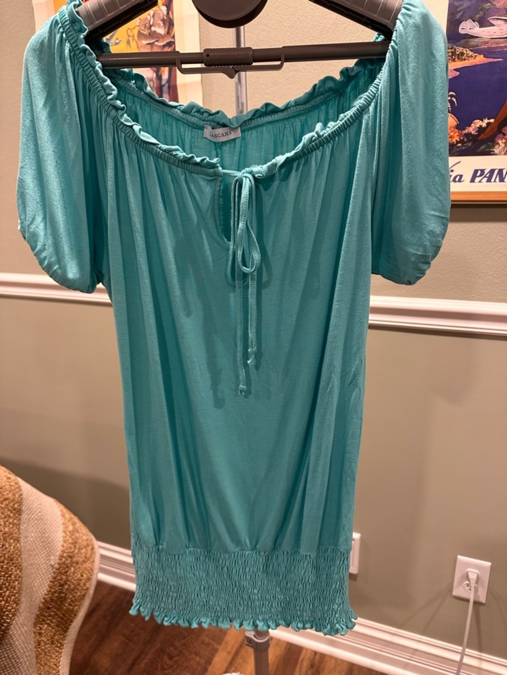 Teal Off-Shoulder Casual Women's Top -size 0/2